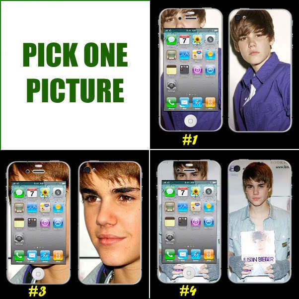 Justin Bieber Skin Vinyl Sticker for iPhone 3GS 4 4S Compatible