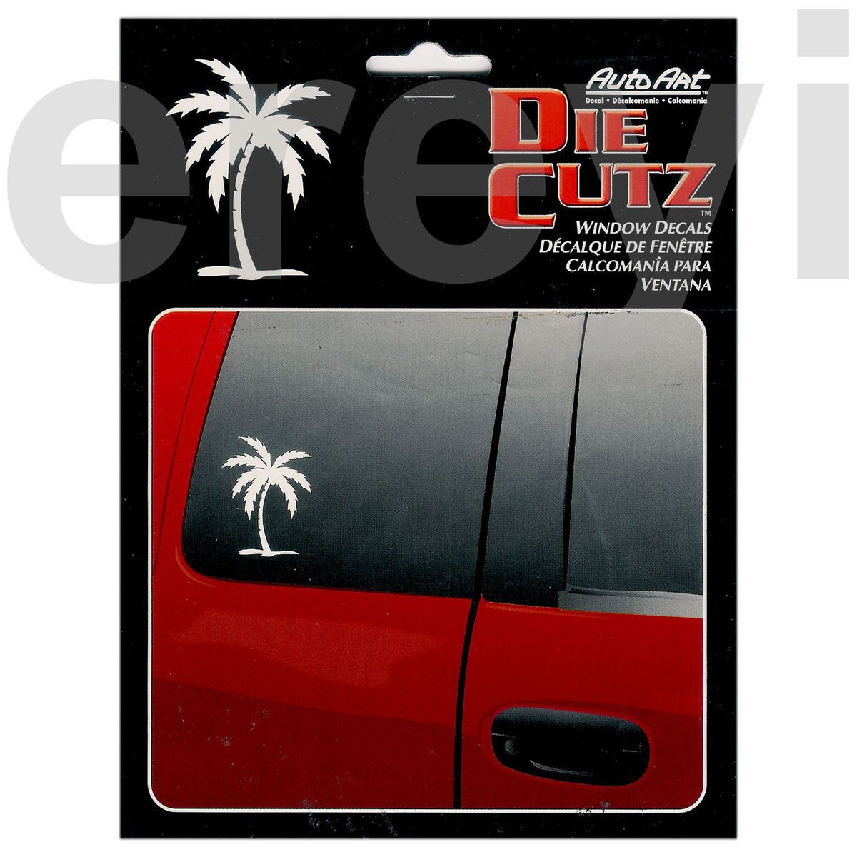 WHITE PALMTREE WINDOW DECAL Car Auto Truck Tropical Island Paradise