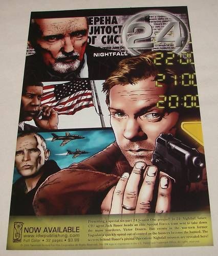 2006 Kiefer Sutherland 24 Nightfall TV Show Comic Ad