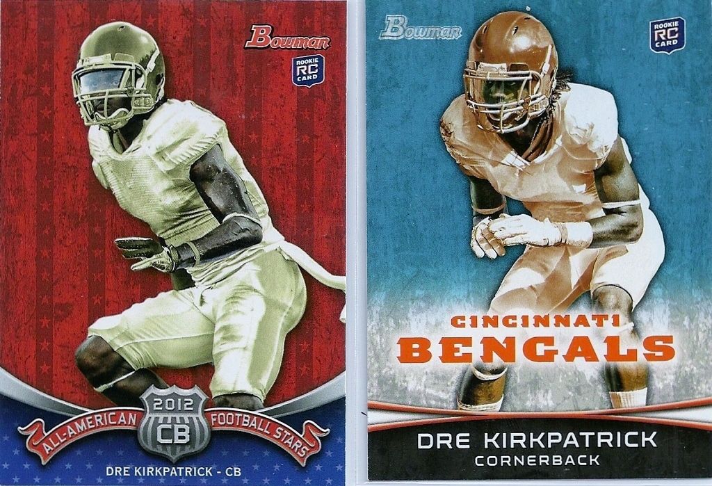 DRE KIRKPATRICK 2012 Bowman RC 185 BAA DK Lot of 2 Alabama Cin Bengals