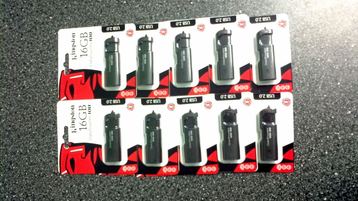 10 Lot of Kingston DataTraveler 16GB USB Flash Drives New in Packaging