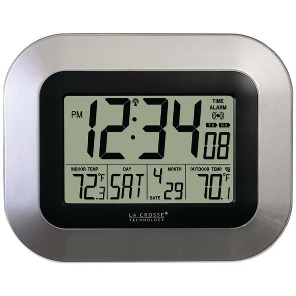 LA CROSSE TECHNOLOGY WS 8115U S ATOMIC DIGITAL WALL CLOCK WITH INDOOR