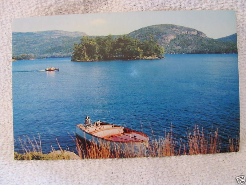 View of Lake George from Tongue MT Side N Y Postcard