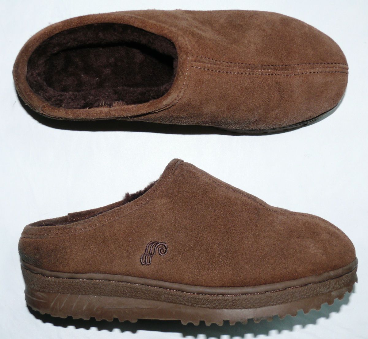 LAMO WOMENS AUSTRALIAN SZ 5 M 6 L SUEDE SHEARLING SHEEPSKIN CLOGS