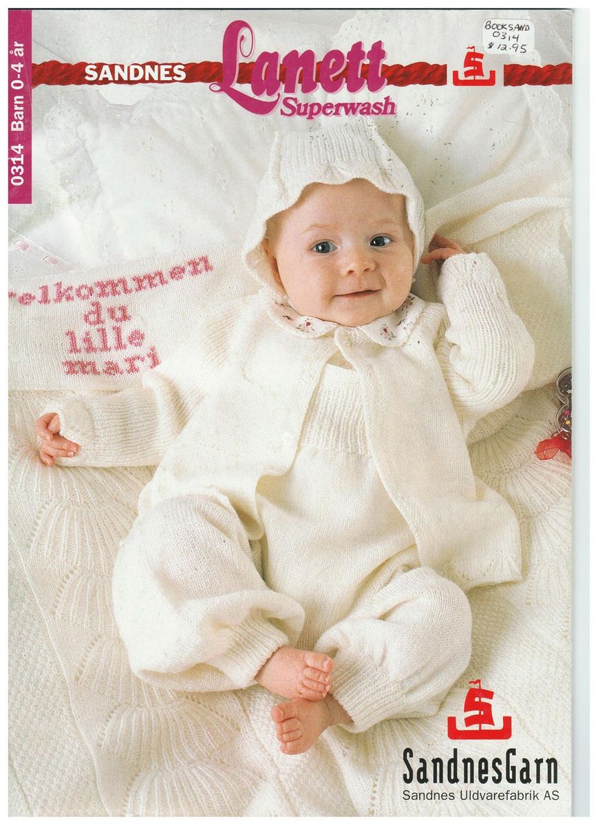  NORDIC KNITTING BOOK 0314 BABY 0 4YRS LANETT SUPERWASH SANDNESGARN