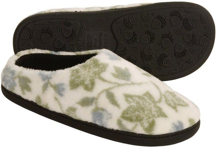 New Womens Acorn Velvet Mule Slippers Natural Multi XL 10 11