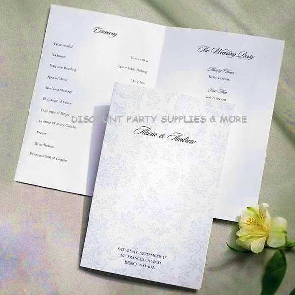 Laura Ashley White Wedding Program Printable Paper 50ct