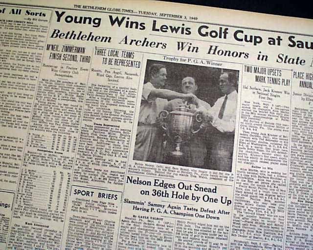 Byron Nelson Golf Win Lend Lease Program World War II Destroyers 1940