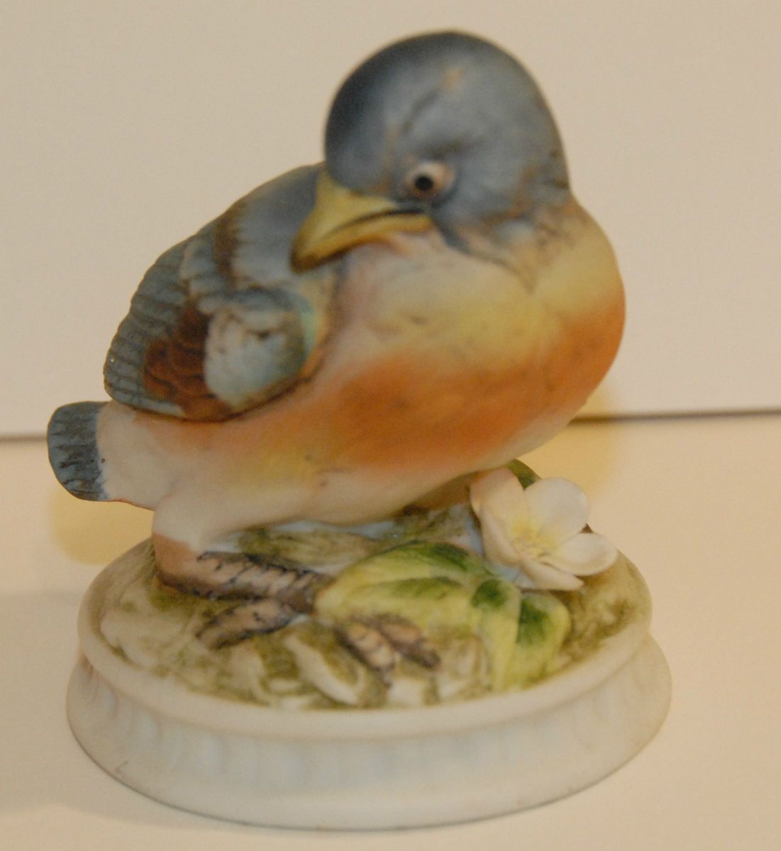 LEFTON PORCELAIN BIRD FIGURINE VINTAGE JAPAN HND PNTED EASTERN BLUE