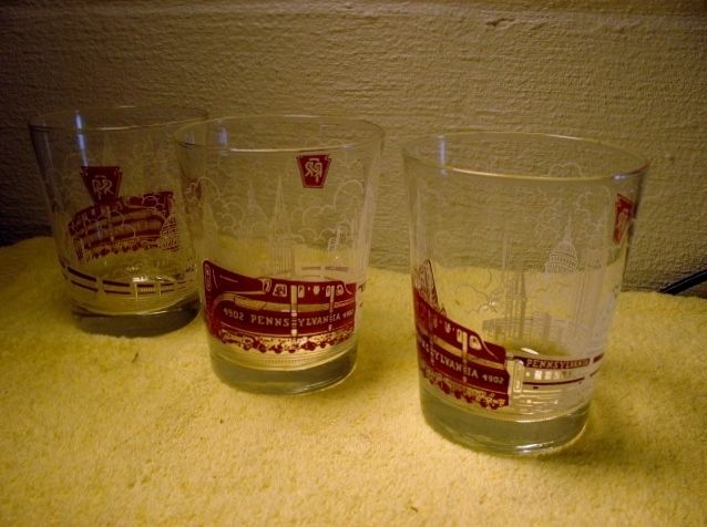 Vintage PRR 4902 Pennsylvania Railroad Glass Tumblers