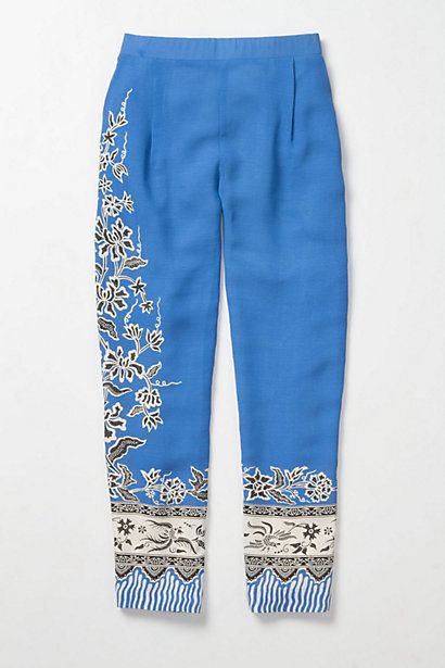 Anthropologie $118 Blooming Perennial LeifNotes Cropped Crop Pants New
