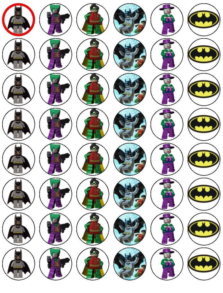 48 Lego Batman Fairy Cake Toppers