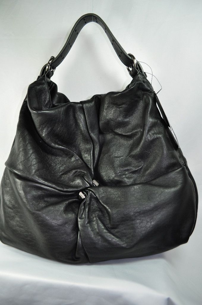 NEW MARC JACOBS PERFECT LEOLA CINCHED HOBO HANDBAG BAG BLACK PURSE