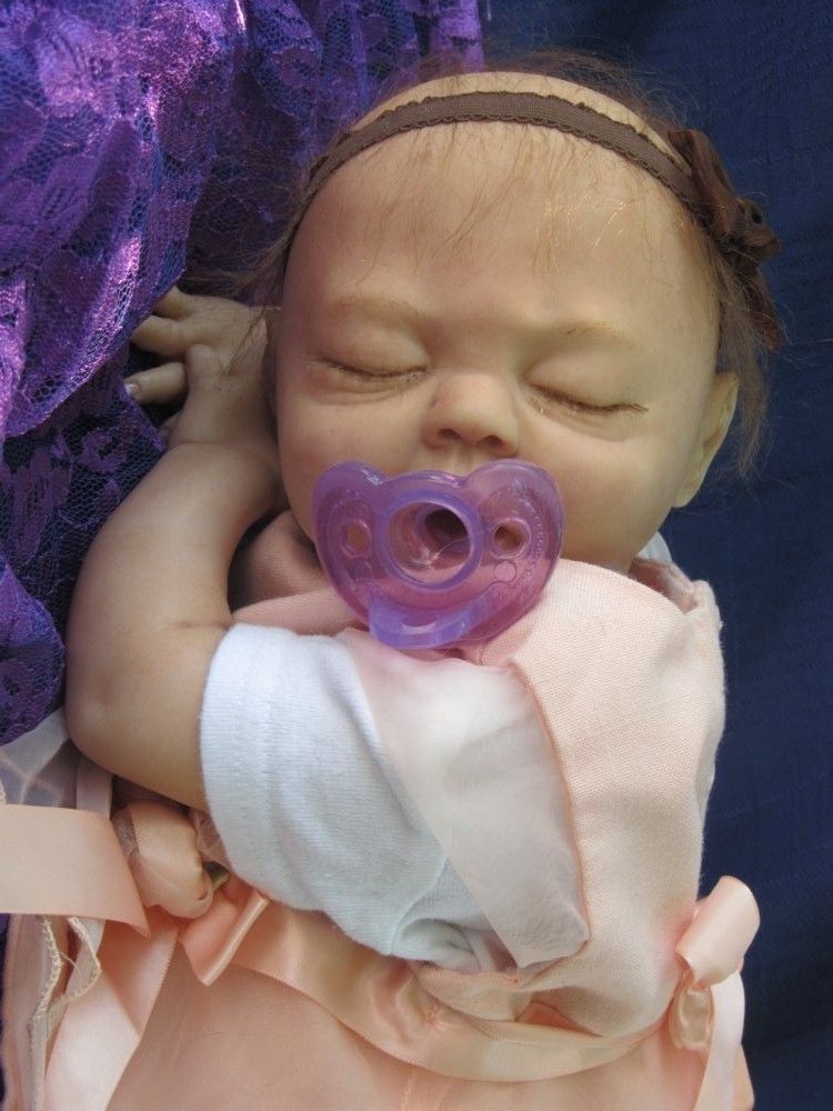 SWEET SLEEPY NEWBORN REBORN BABY LETICIA RENEE FROM SOFIE MOLD BROWN