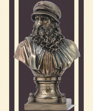 Leonardo Da Vinci Statue Sculpture Bronze