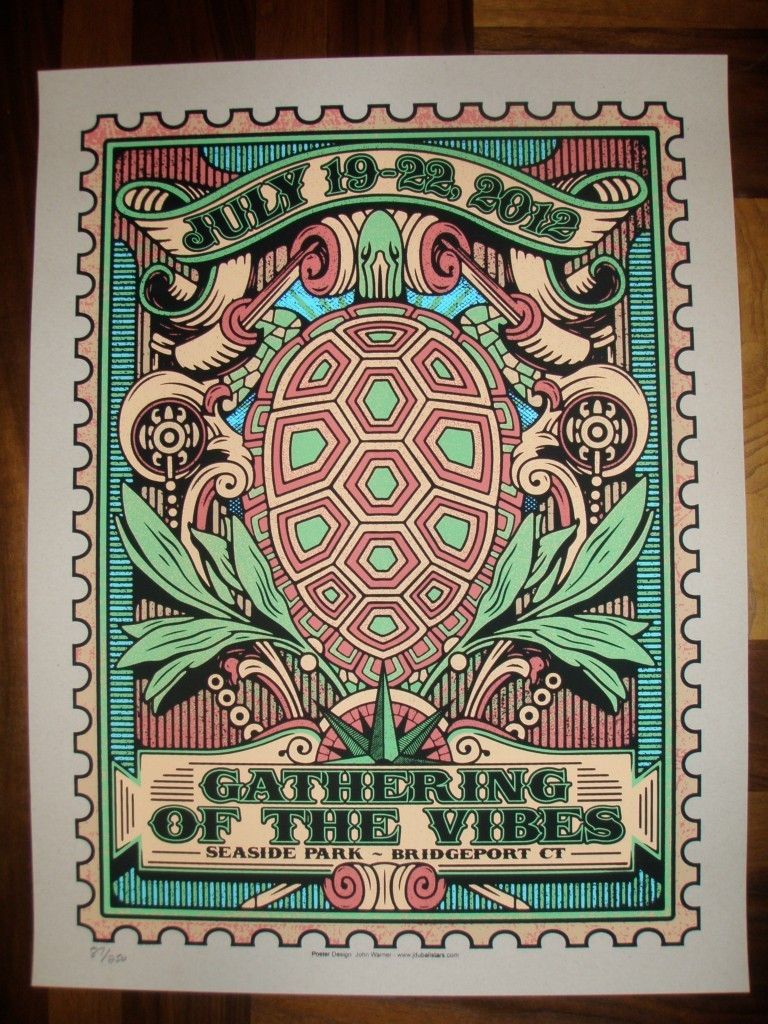 of the Vibes GOTV 2012 poster SIGNED AP Grateful Dead Furthur DSO Lesh