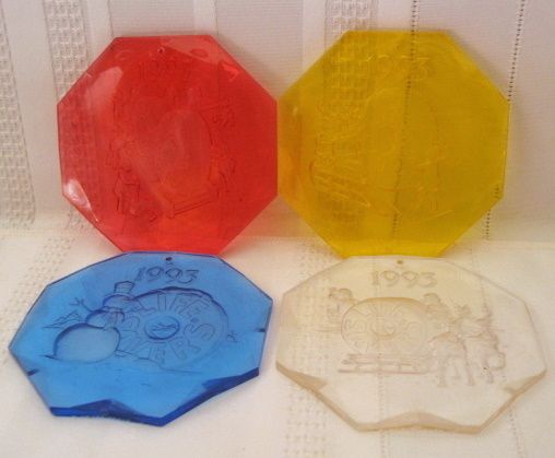 1993 Life Savers Candy 4 Acrylic Christmas Ornaments Lifesavers R Y B