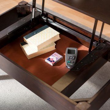 NEW SALE Turner Lift Top Coffee Table in Espresso Finish, Felt Lined