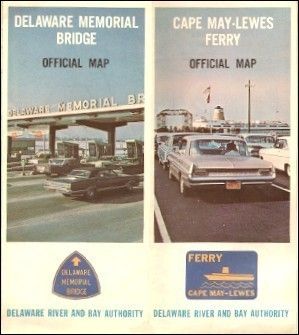 Map Delaware Memorial Bridge Cape May Lewes Ferry New Jersey