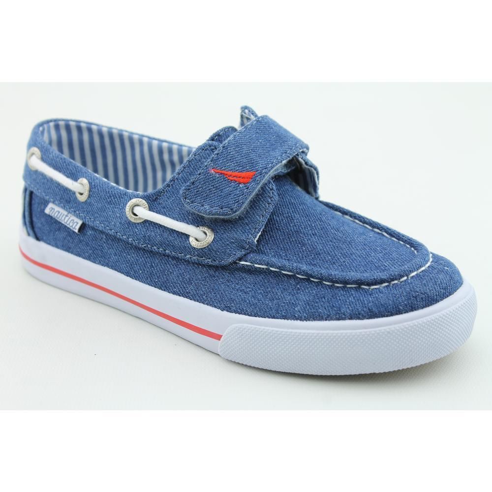 Nautica Little River Youth Kids Boys Size 6 Blue Fabric Boat Shoes