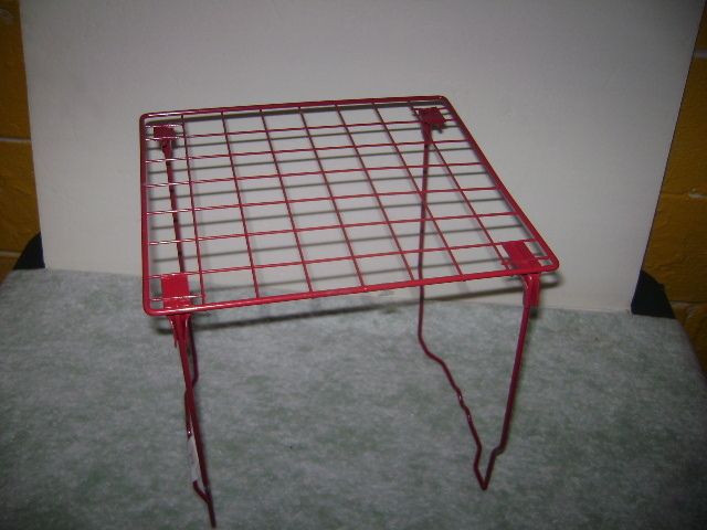 RED WIRE School LOCKER RACK Book SHELF Home Organizer End Table Stand