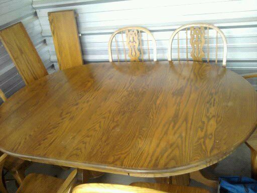 Oak Lions Foot 8 Piece Kitchen Dining Room Set Table Chairs Leaf