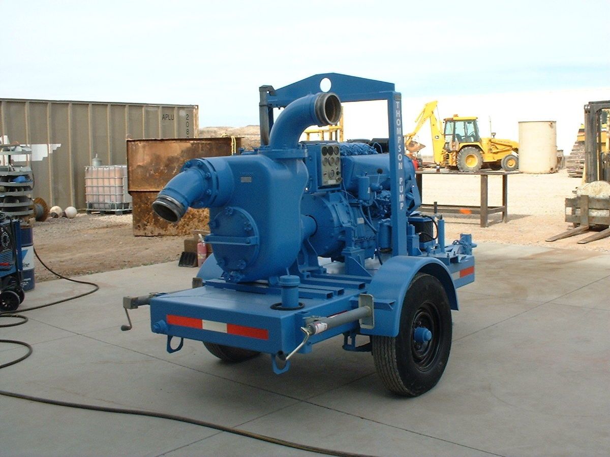 Thompson 6 Trash Pump,with Duetz diesel engine,trailer mounted, low