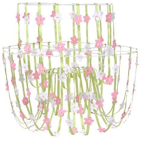 Little Boutique Whimsical Cascading Flower Ceiling Hanging Pink Green