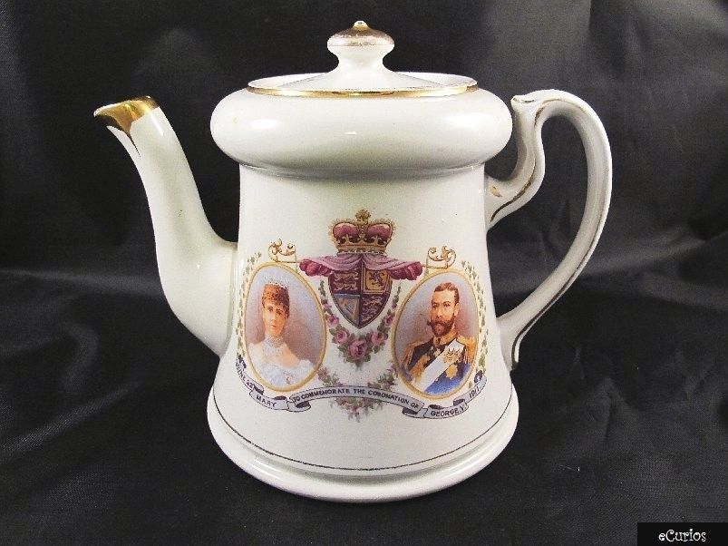 CWS Longton George V Queen Mary Coronation Teapot