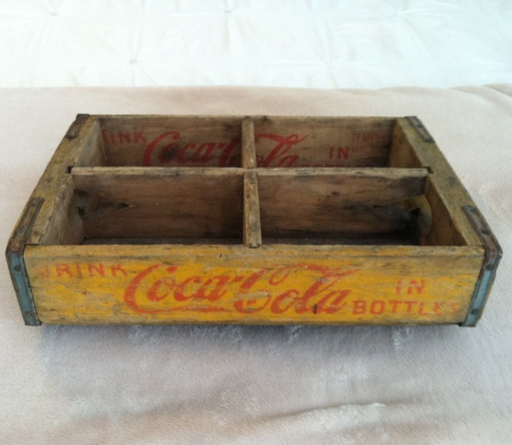 Coca Cola / Coke Wood Bottle Holder Carrier 18x12x4 Longview, TX