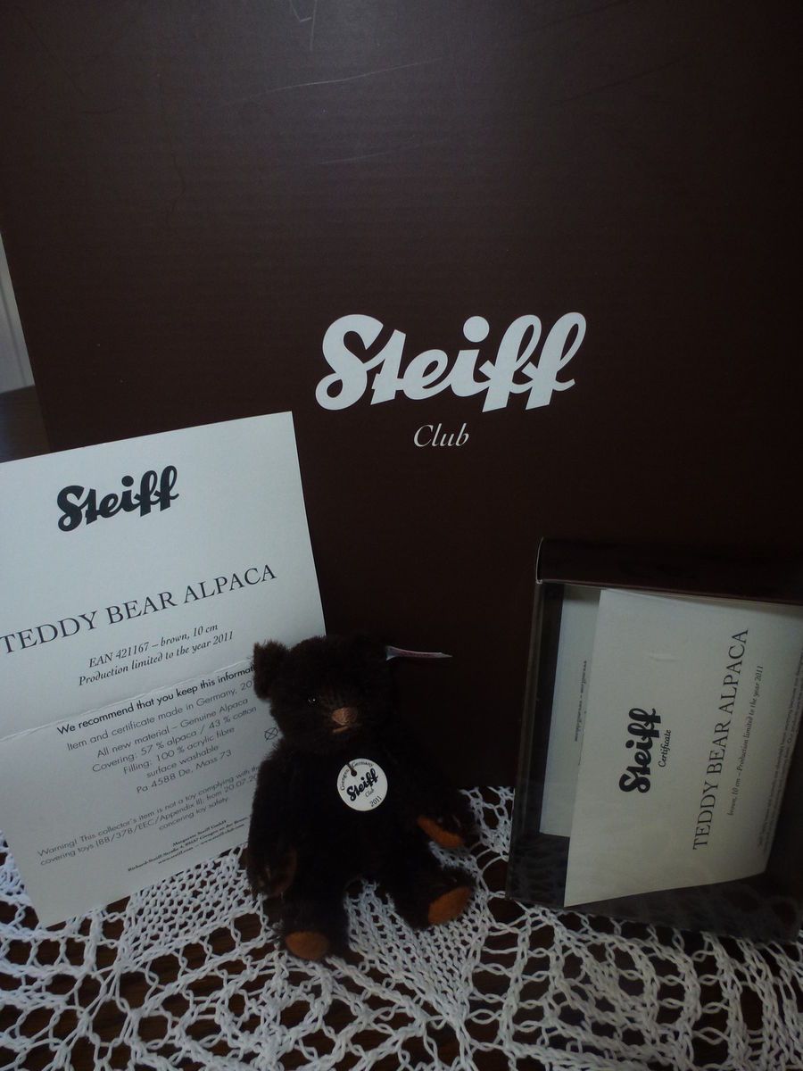 Steiff Club Members Loyalty Gift A Brown Alpaca Teddy Bear Year 2011