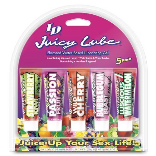 ID Juicy Lube Personal Flavored Lubricants Resealable 5 Tubes Pieces