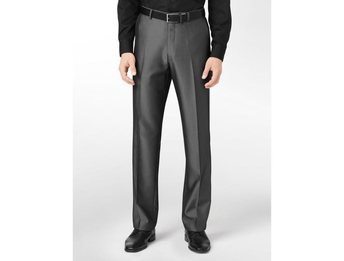 Calvin Klein Body Slim Fit Herringbone Suit Pants Mens