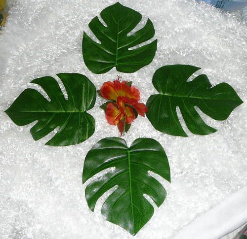 12 Large Tropical Leaves Wedding Luau Tropical Safari Party