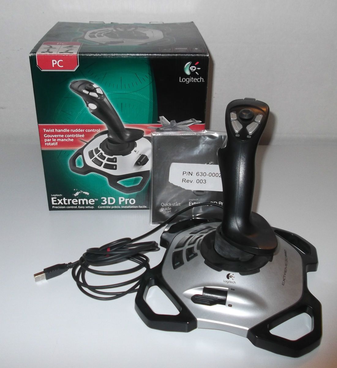 LOGITECH EXTREME 3D PRO JOYSTICK for PC MAC USB twist handle