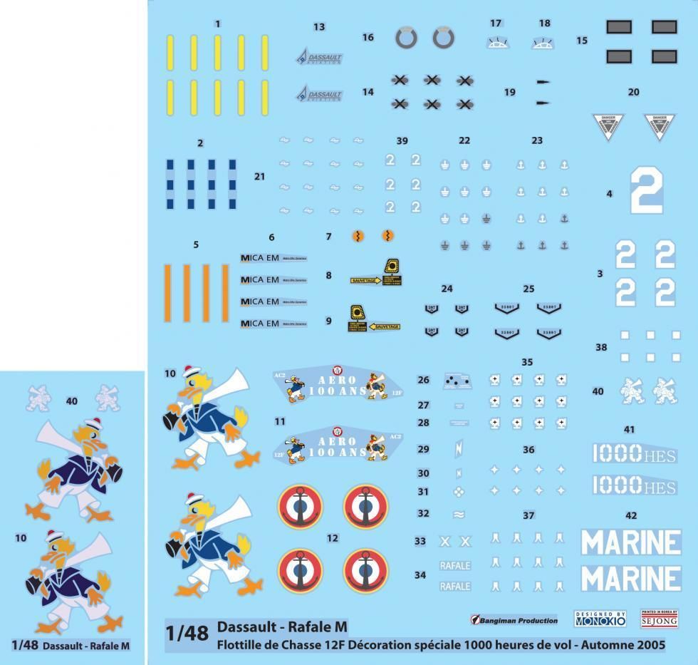 48 Rafale M Decal Flottille de Chasse 12F Decoration Speciale 1000