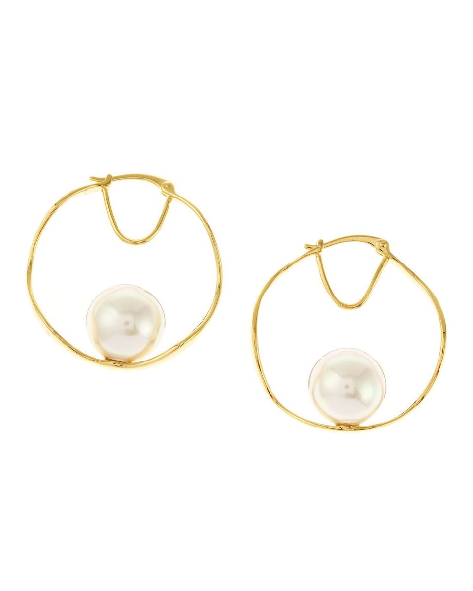 MAJORICA Pearl Hoop Earrings