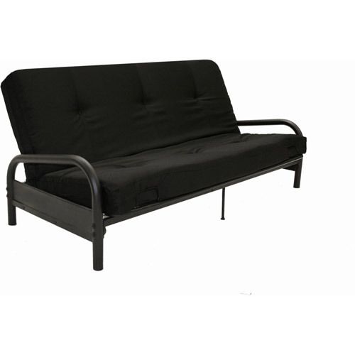 Mainstays Black Metal Futon Frame Black Mattress on PopScreen