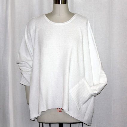 MARGARET WINTERS FM172 Cotton Hand Knit POCKET BOXY TUNIC Sweater M L