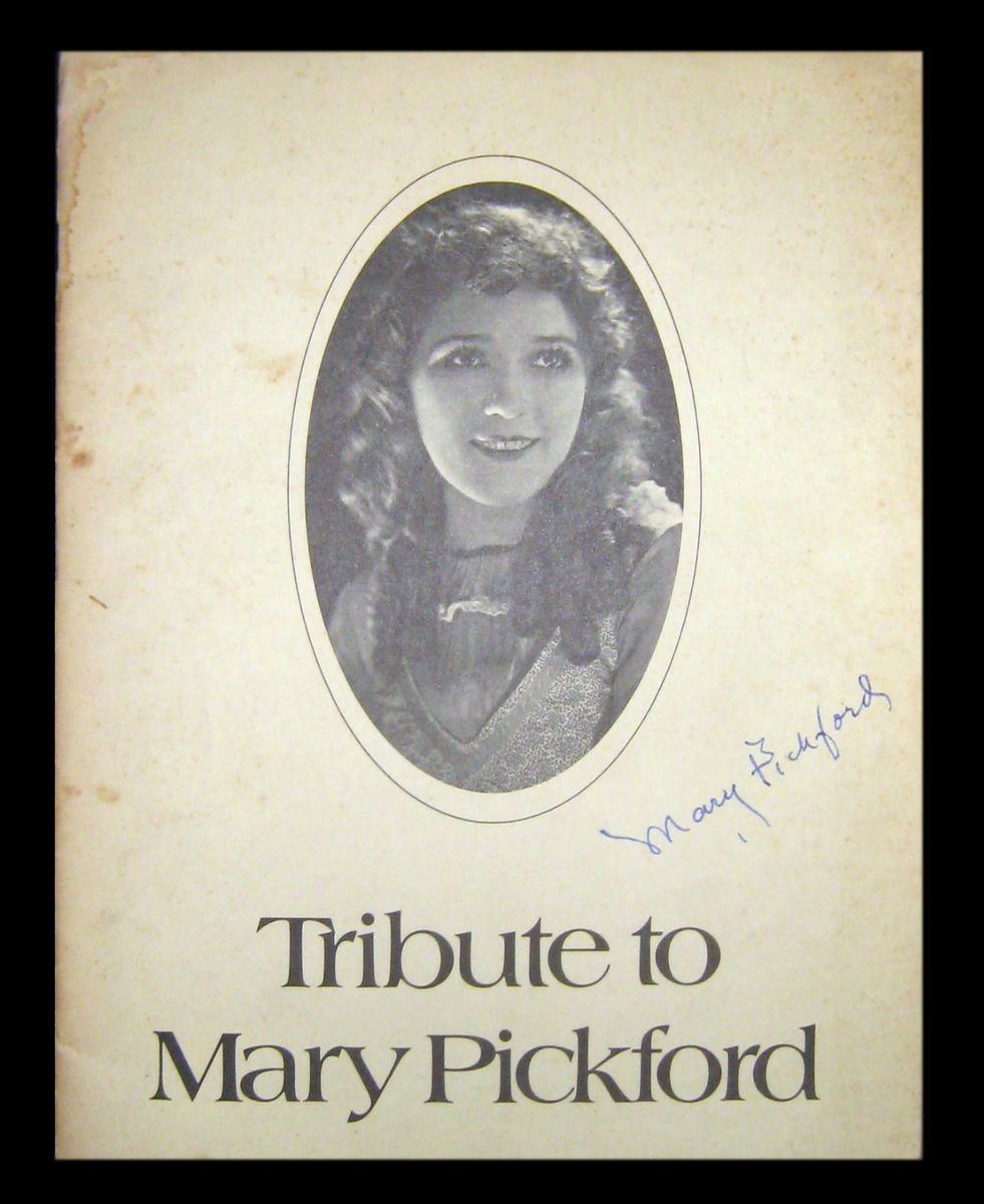 to Mary Pickford Robert B Cushman 1st 1st wps signed by Mary Pickford