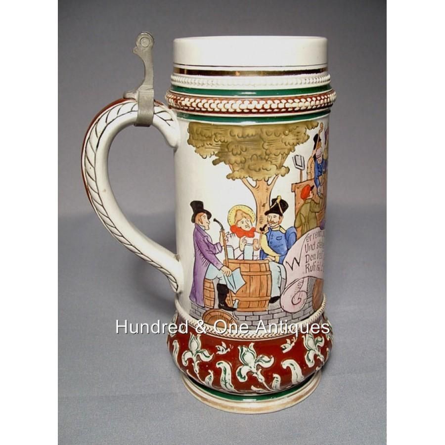 Antique Beer Stein Matthias Girmscheid 19th Century