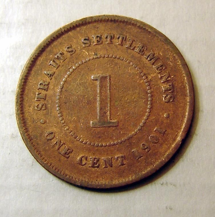 Malaysia 1 Cent 1901 Straight Settlements Victoria