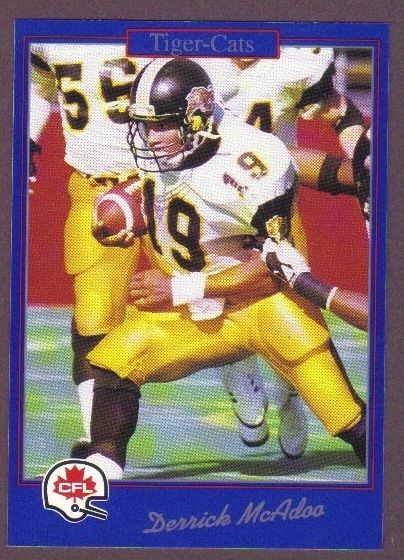 1991 JOGO CFL Derrick McAdoo 97 Tiger Cats Baylor