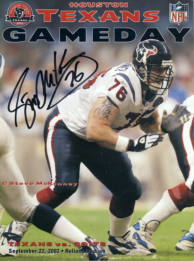 Steve McKinney Signed Houston Texans Program