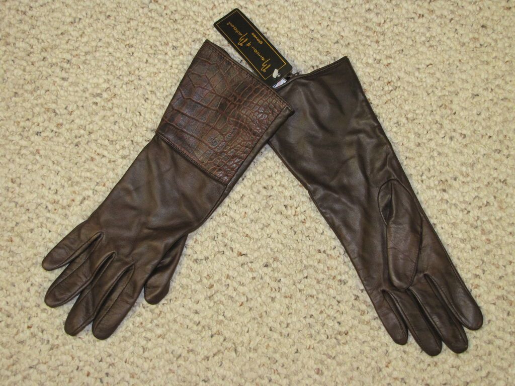 Women Brown Mercer Madison Silk Lined Leather Glove