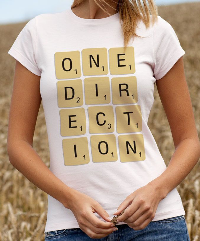One Direction T Shirt 1 Direction Scrabble Letters Tee Shirt Tshirt