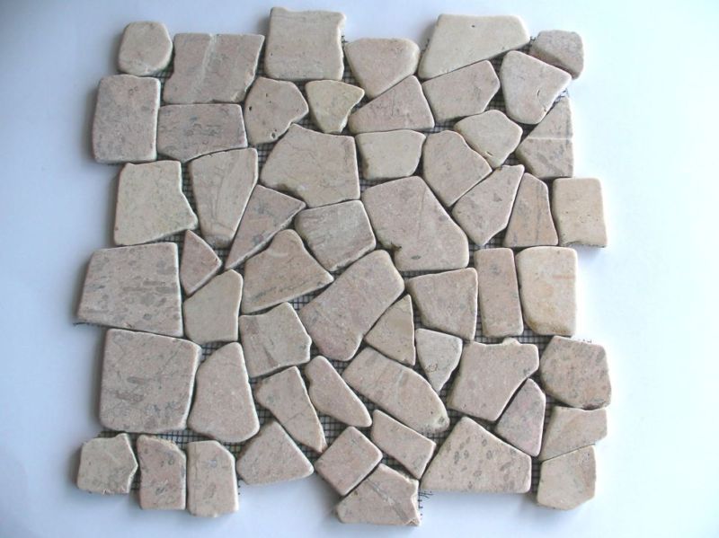 Flagstone Meshed Tile Wall Shower Floor Borders