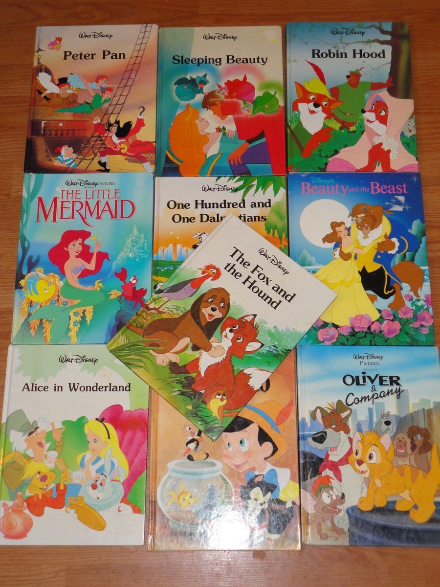  OF 10 WALT DISNEY TWIN GALLERY BOOKS ROBIN HOOD PETER PAN PINOCCHIO