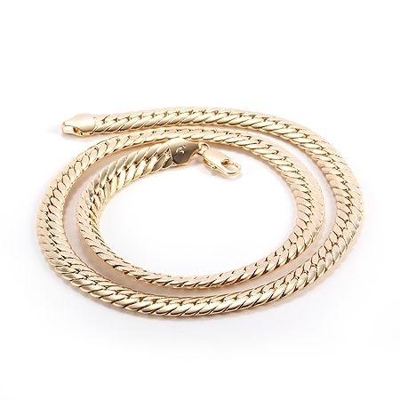 Heavy 84G Splendid Mens 14k Yellow Solid Gold GF Snakeskin Necklace