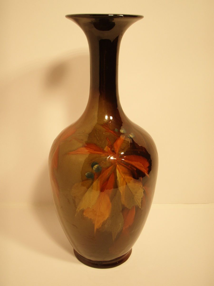 Roseville Royale Rozane Dark Vase Signed Meyers